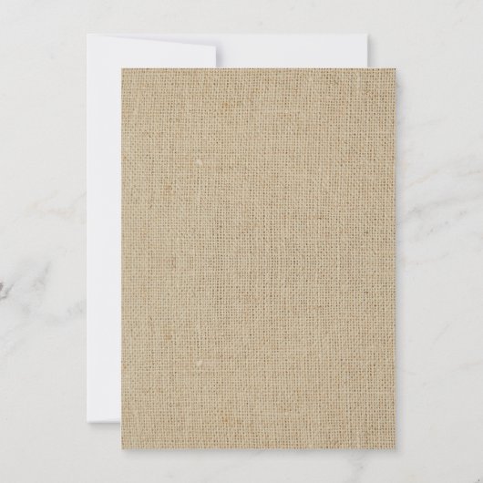 Burlap Rustic Style Wedding-uitnodigingen Kaart (Achterkant)
