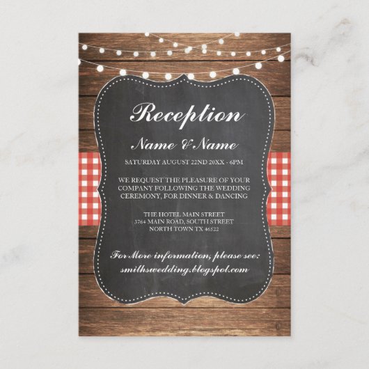 Burlap Rustic Weddenschappen Informatiekaartje (Voorkant)