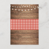 Burlap Rustic Weddenschappen Informatiekaartje (Achterkant)