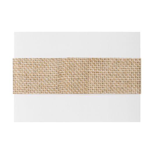 Burlap Rustic Wedding Faux Foto Texture Uitnodigingen Wikkel (Achterkant Voorbeeld)