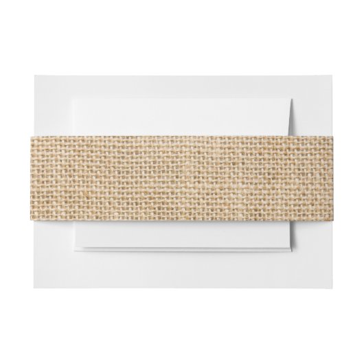 Burlap Rustic Wedding Faux Foto Texture Uitnodigingen Wikkel (Voorkant Voorbeeld)