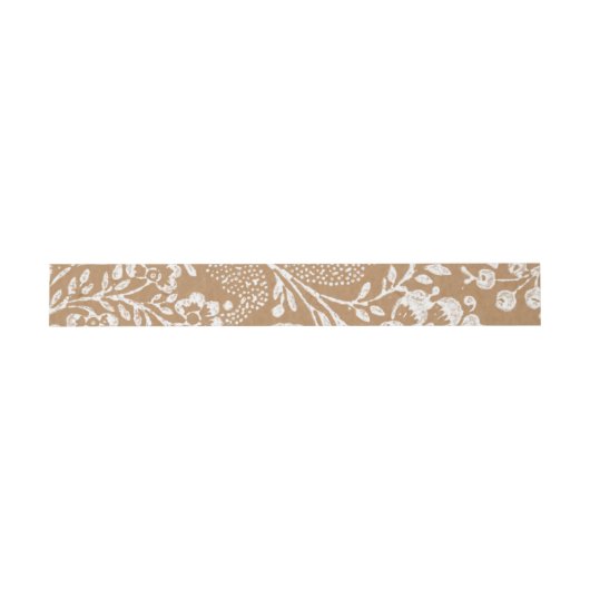 Burlap Rustic Wedding Kraft Lace Faux Texture Uitnodigingen Wikkel (Vlak)