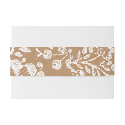 Burlap Rustic Wedding Kraft Lace Faux Texture Uitnodigingen Wikkel (Achterkant Voorbeeld)