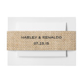 Burlap Rustic Wedding Names Date Faux Texture Uitnodigingen Wikkel (Voorkant Voorbeeld)