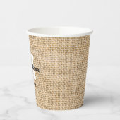 Burlap Rustic Wedding Reception Aangepast monogram Papieren Bekers (Links)