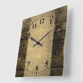 Burlap Rustic Wood Kijk #3 Vierkante Klok (Hoek)