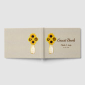 Burlap Rustic Yellow Floral Mason Jar Wedding Gastenboek (Volledig)