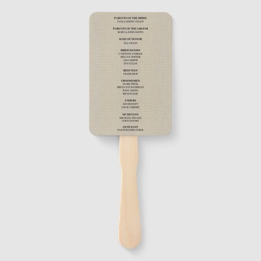 Burlap Rustiek Roze Bloemen Mason Jars Bruiloft Handwaaier (Achterkant)