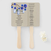 Burlap rustieke blauwe bloemenmetselaar potten bru