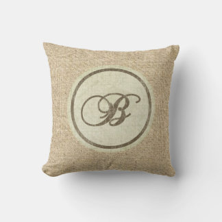 Burlap rustieke letter B decoratief kussen