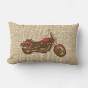Burlap rustieke motorfiets decoratief kussen