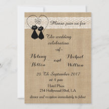 Burlap rustige, grappige katten uit liefde bruilof