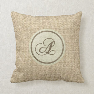 Burlap rustige letter A decoratieve kussen