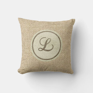 Burlap rustige letter L decoratieve kussens