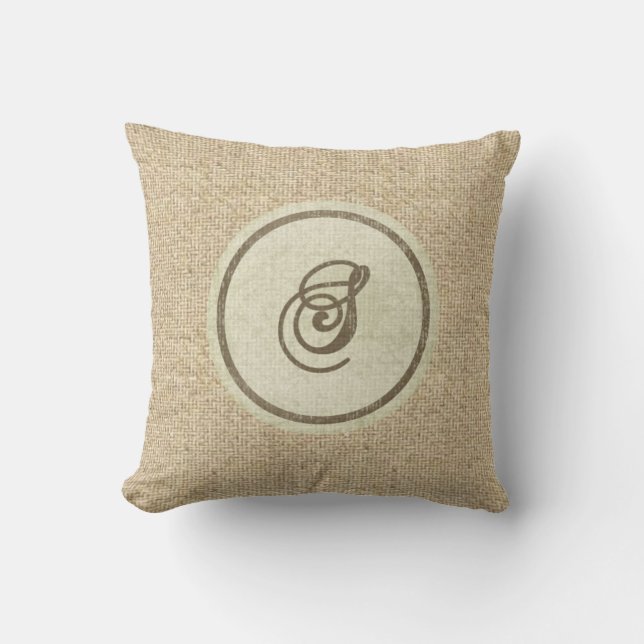 Burlap rustige letter S decoratieve kussens (Voorkant)