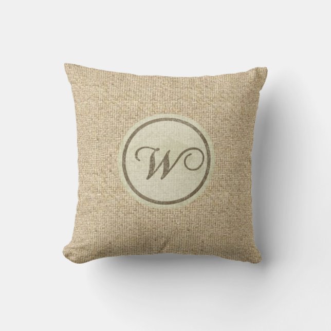 Burlap rustige letter W decoratieve kussens (Voorkant)