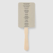 Burlap Rustisch Sinaasappel Floral Mason Jars Wedd Handwaaier (Achterkant)