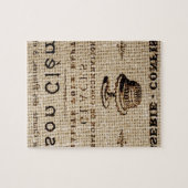 burlap scripts shabby chic franse country cake legpuzzel (Horizontaal)