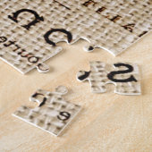 burlap scripts shabby chic franse country cake legpuzzel (Zijkant)