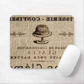 burlap scripts shabby chic franse country cake muismat (Met muis)