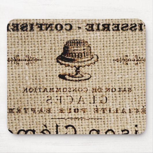 burlap scripts shabby chic franse country cake muismat (Voorkant)
