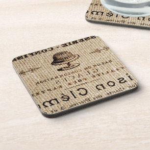 burlap scripts shabby chic franse country cake onderzetter