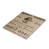 burlap scripts shabby chic franse country cake tegeltje (Zijkant)