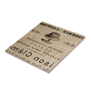 burlap scripts shabby chic franse country cake tegeltje