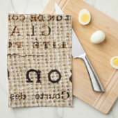 burlap scripts shabby chic franse country cake theedoek (Quarter Fold)