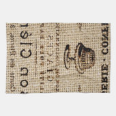 burlap scripts shabby chic franse country cake theedoek (Horizontaal)
