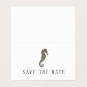 Burlap Seahorse, foto Save the Date Card Visitekaartje (Buitenkant ongevouwen)