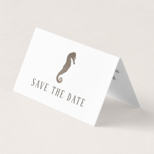 Burlap Seahorse, foto Save the Date Card Visitekaartje