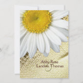 Burlap Shasta Daisy Rustic Wedding Invitation Kaart (Achterkant)
