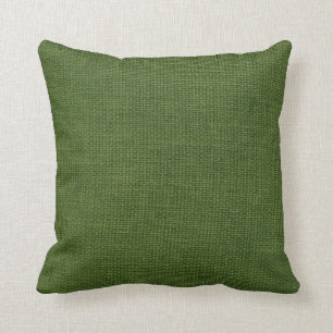 Burlap Simple Dark Green Kussen