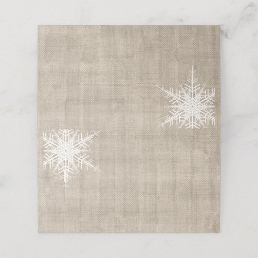 Burlap Snowflake Folkkaarten Plaatskaartje (Buitenkant ongevouwen)