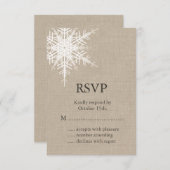Burlap Snowflake RSVP (Voorkant / Achterkant)