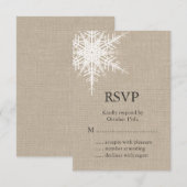 Burlap Snowflake RSVP Kaartje (Voorkant / Achterkant)
