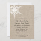 Burlap Snowflake Weddenschap Kaart (Voorkant)