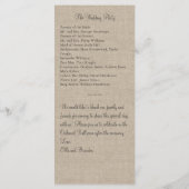 Burlap Snowflake Wedding Program Programmakaart (Achterkant)