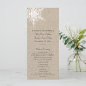 Burlap Snowflake Wedding Program Programmakaart (Staand voorkant)
