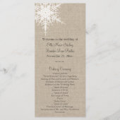 Burlap Snowflake Wedding Program Programmakaart (Voorkant)
