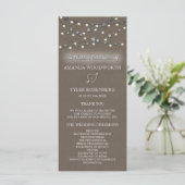 Burlap Star String Lights Rustieke Trouwprogramma' Programmakaart (Staand voorkant)