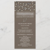 Burlap Star String Lights Rustieke Trouwprogramma' Programmakaart (Voorkant)