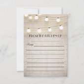 burlap string lichtjes recept cards (Voorkant)
