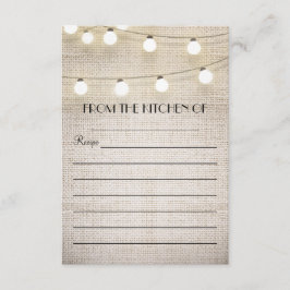 burlap string lichtjes recept cards