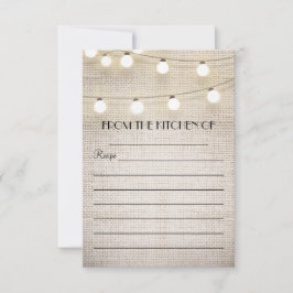 burlap string lichtjes recept cards