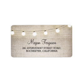 Burlap String Lights Bruiloft Etiket