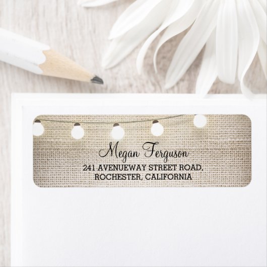 Burlap String Lights Rustiek Etiket (Insitu)