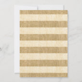 Burlap Stripes en Kerstmis Holly Party Kaart (Achterkant)