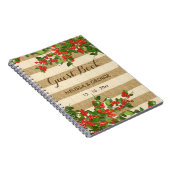 Burlap Stripes en Kerstmis Yaupon Holly Notitieboek (Rechterzijde)
